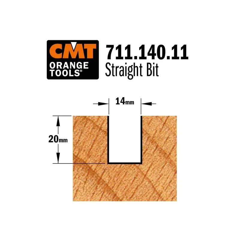 Fraise droite — queue 6 mm · actif Ø14 × 20 mm — CMT 711.140.11 4