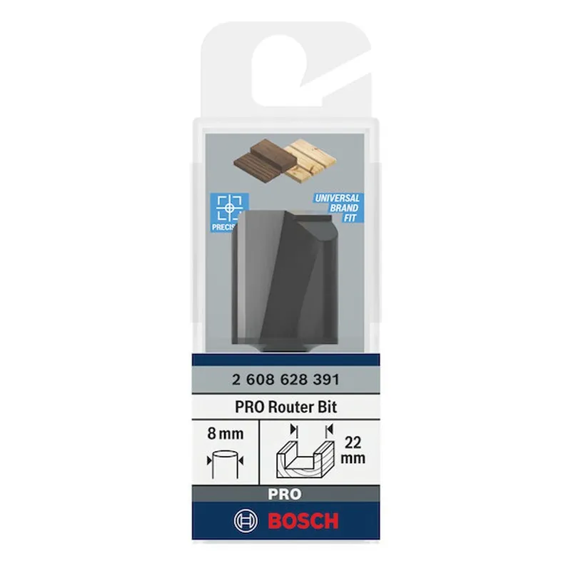 فريزة مستقيمة — ساق 8 مم · فعال Ø22 × 25 مم — Bosch 2608628391