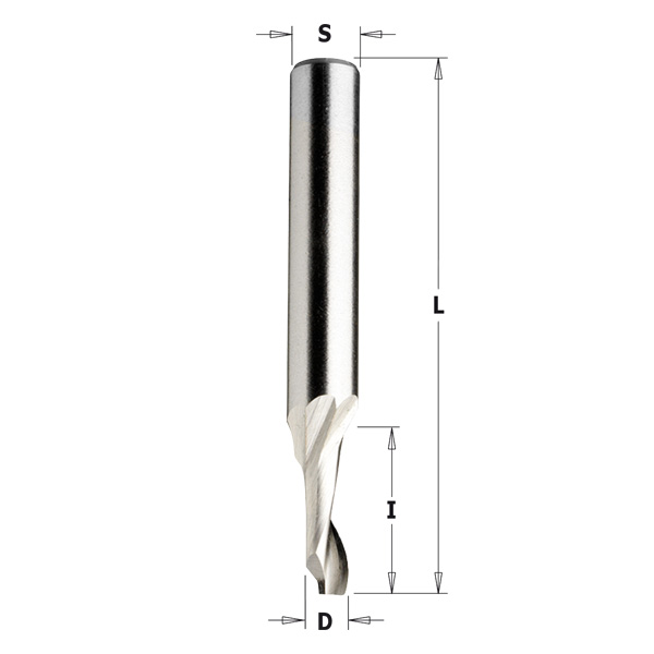 Fraise hélicoïdale pour aluminium — queue 8 mm · actif Ø6 × 40 mm — CMT 188.061.51 2