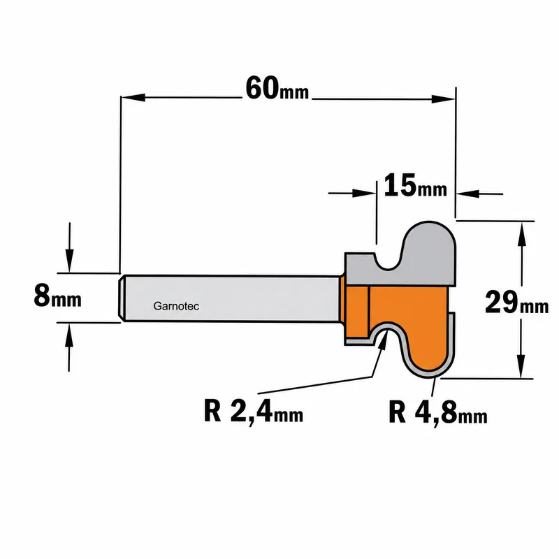 Fraise Finger Pull pour poignée intégrée — queue 8 mm · actif Ø29 × 20 mm — CMT 955.105.11 4