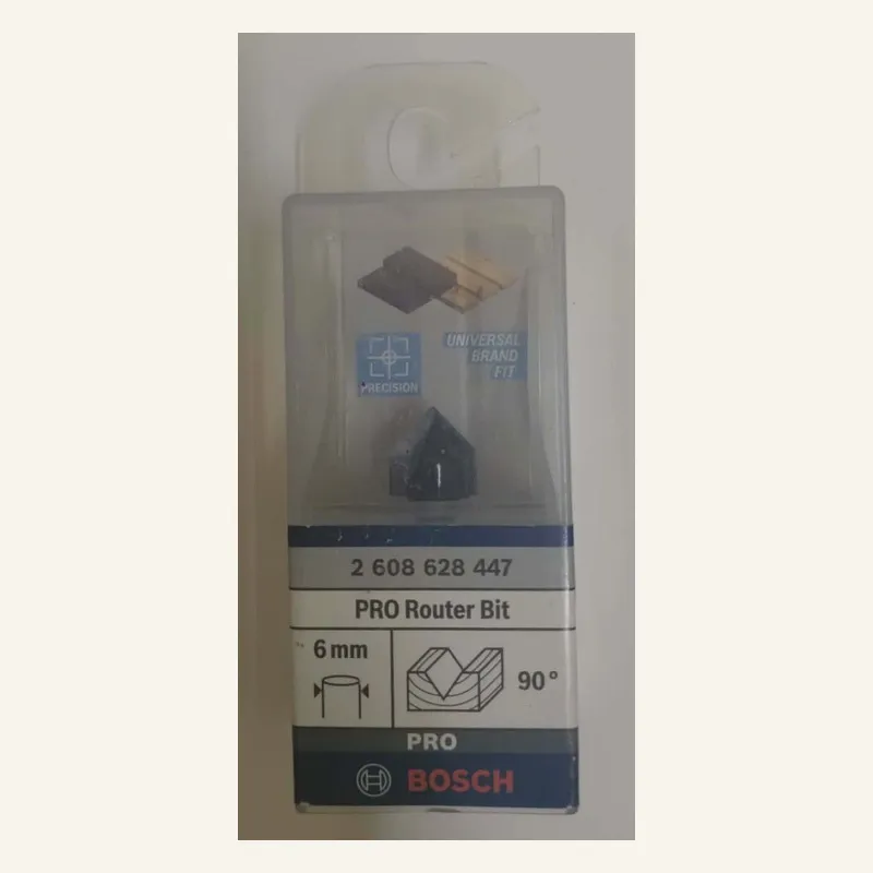 فريزة حز على شكل V 90° — ساق 6 مم — Bosch 2608628447