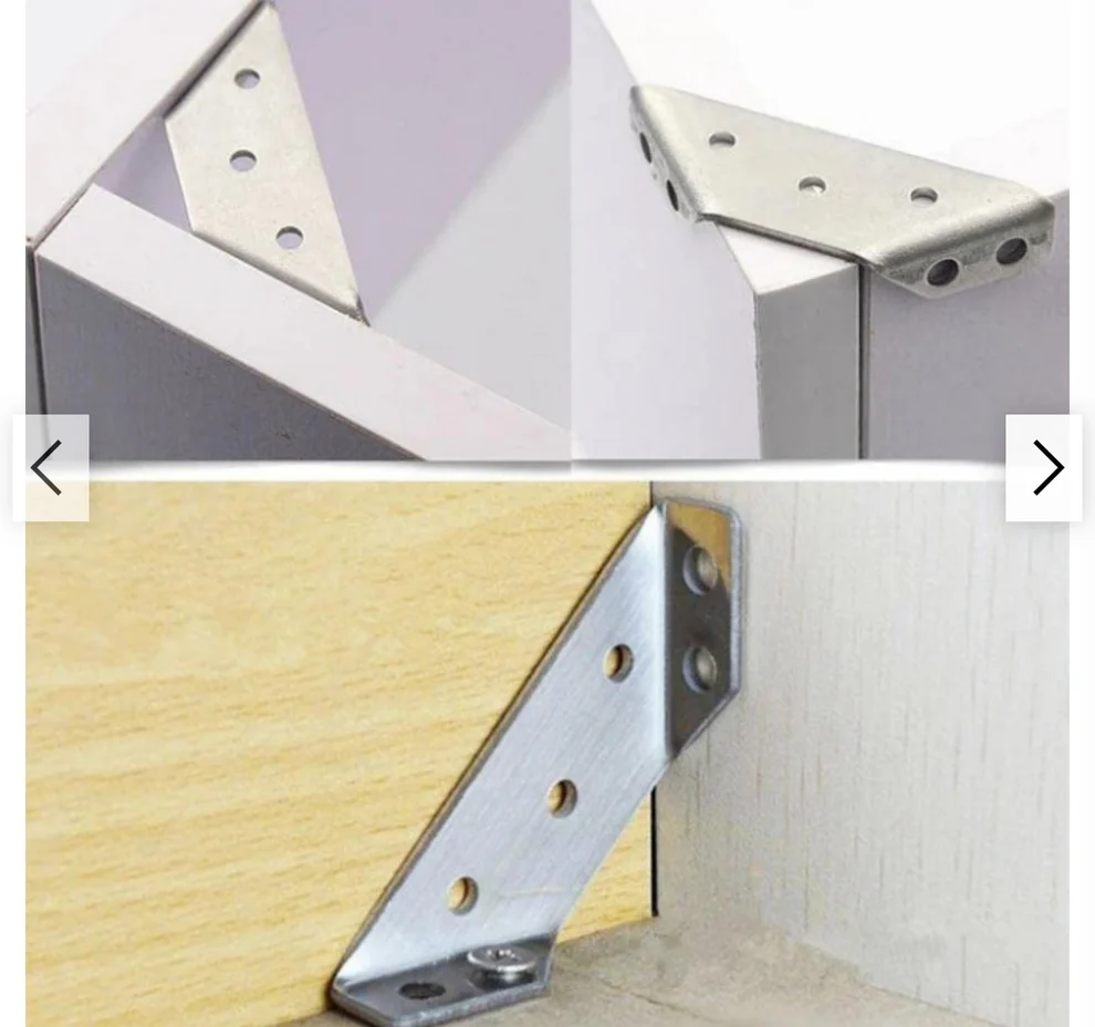 Équerre d'assemblage 90° en acier inoxydable pour meubles 6