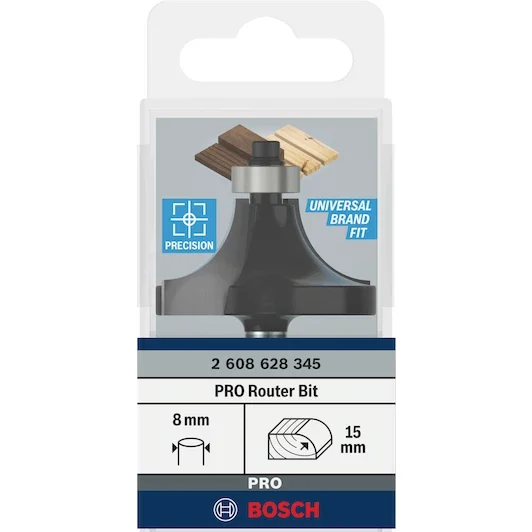 Fraise à arrondir R15 — queue 8 mm · actif Ø42,7 mm — Bosch 2608628345 2