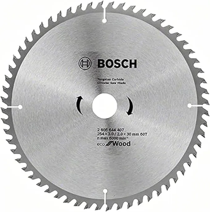 قرص لمنشار طاولة أو منشار قرصي محمول — Bosch Eco for Wood 2608644407 — خشب وMDF — 254 مم، 60 سن