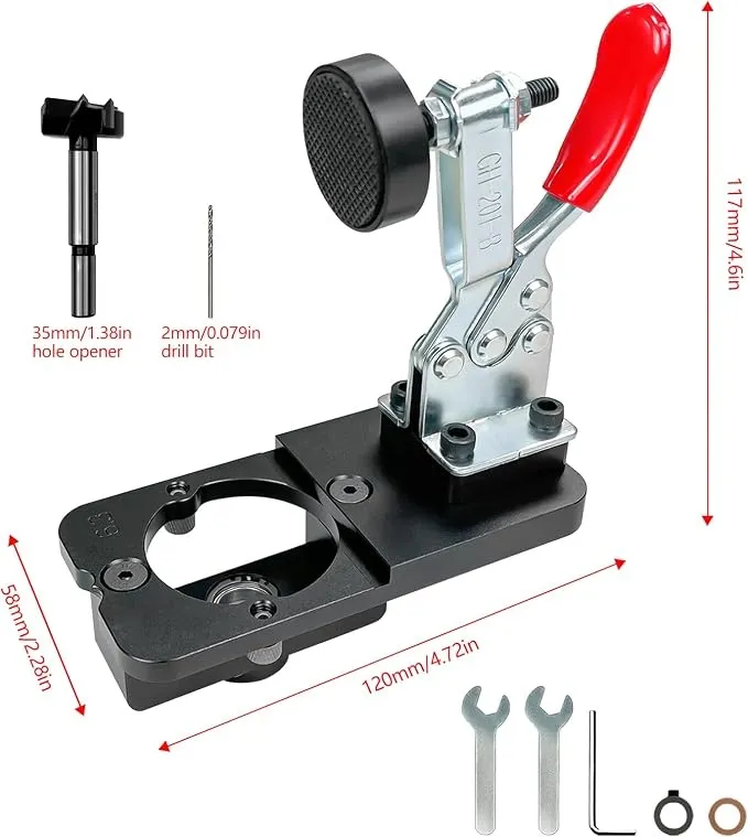 Gabarit de perçage pour charnières invisibles 35 mm — CMT / July Tools 9