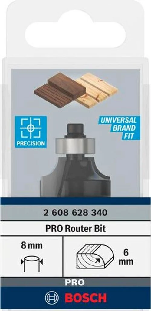 Fraise à arrondir R6 — queue 8 mm · actif Ø24,7 mm — Bosch 2608628340 3