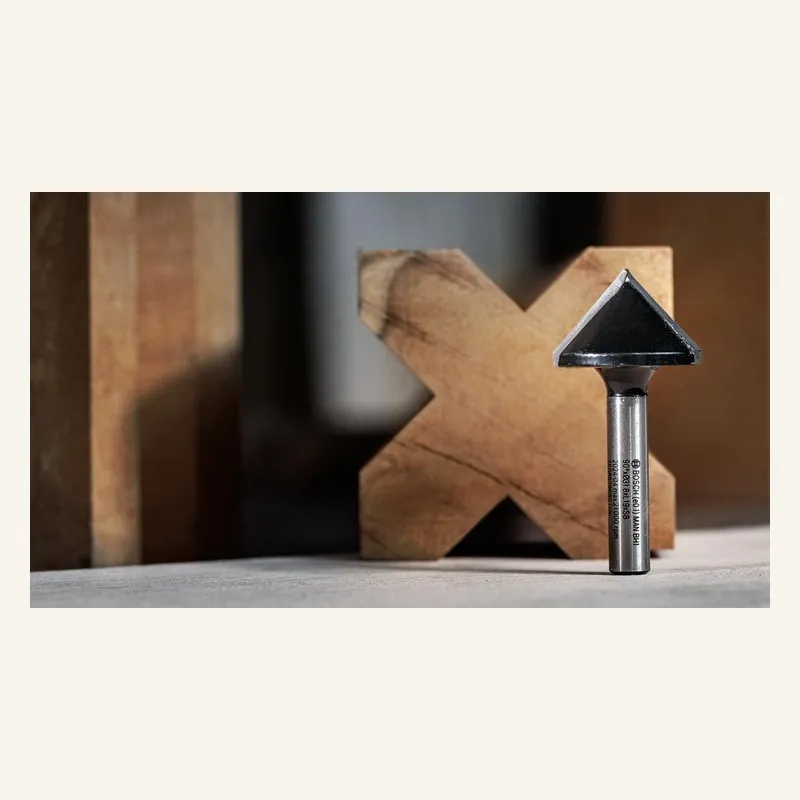 فريزة حز على شكل V 90° — ساق 8 مم · فعال Ø16 × 15,7 مم — Bosch 2608628407