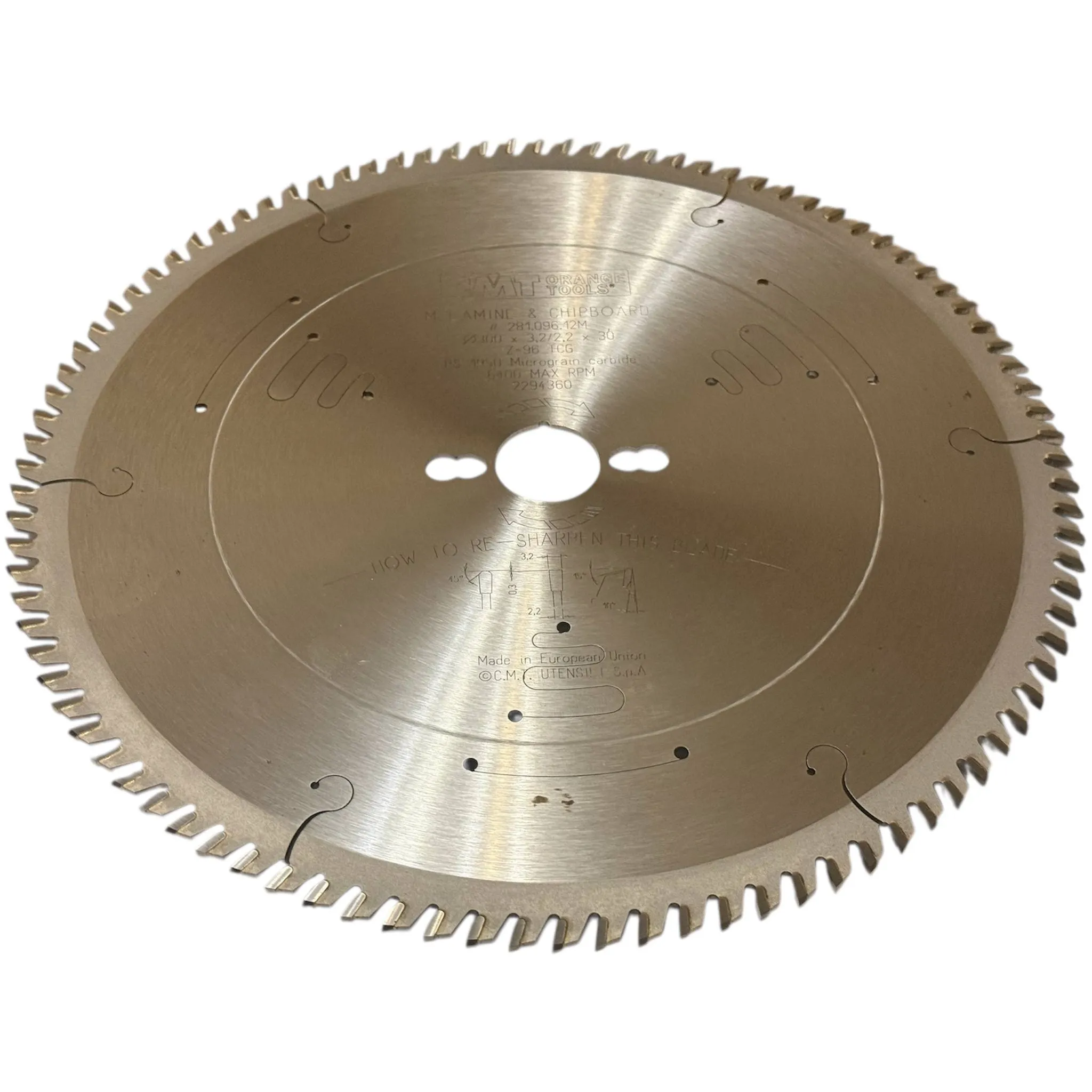 Disque pour scie à panneaux — CMT 281.096.12M — bois, MDF, mélaminé et panneaux stratifiés — 300 mm, 96 dents 5