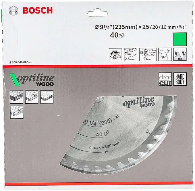 Disque pour scie circulaire portative — Bosch Optiline Wood 2608640886 — bois/MDF — 235 mm, 40 dents 3