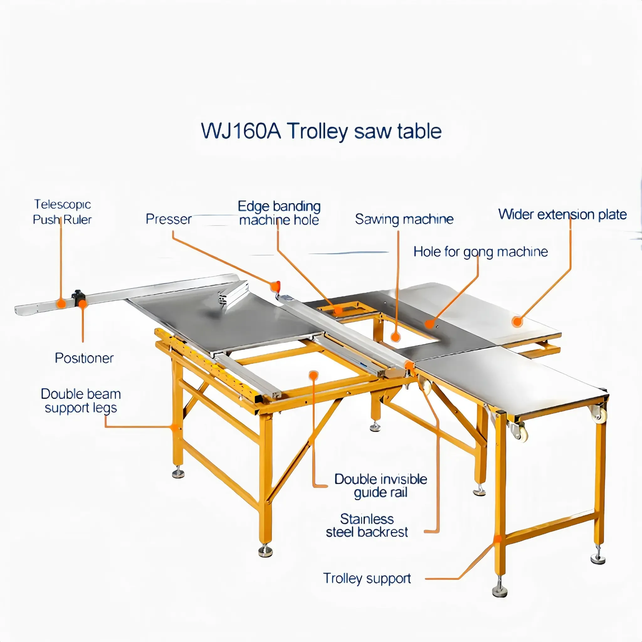 Table de sciage coulissante multifonctionnelle ZICAR pour menuiserie 6