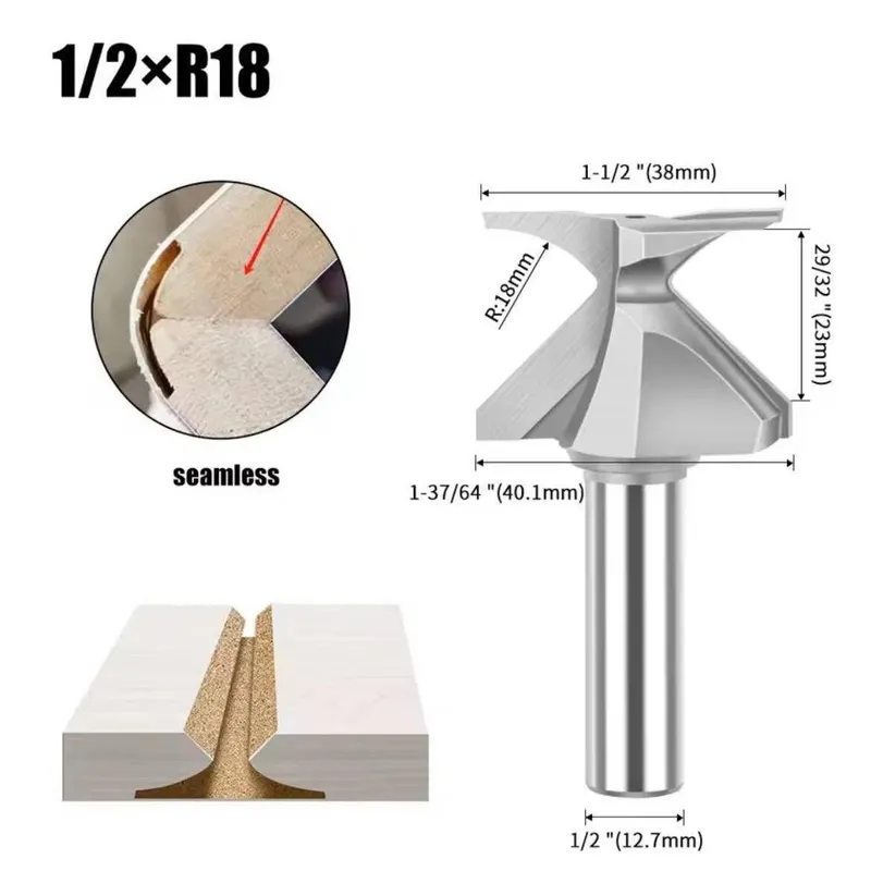 Fraises de pliage en arc — queue 12,7 mm (1/2") — profils R10 à R50 3